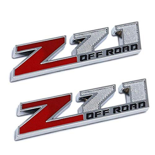 UpAuto 2pcs Z71 Off Road Emblems Small Size GMC Chevy Silverado Z71 Sticker OEM 3D GMC Chevy Silverado Sierra Suburban Red