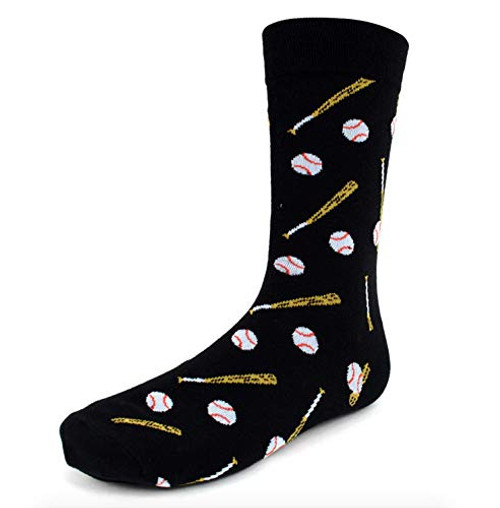 UrbanPeacock Men s Novelty Fun Crew Socks for Dress or Casual Baseball Bats Balls Black 1 Pair UrbanPeacock Men s Novelty Fun Crew Socks for Dress or Casual Baseball Bats Balls Black 1 Pair