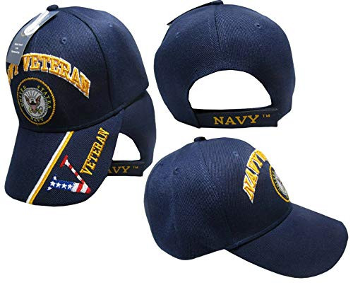 US Navy Licensed Veteran Shadow Embroidered Ball Cap Baseball Cap Hat One Size Blue US Navy Licensed Veteran Shadow Embroidered Ball Cap Baseball Cap Hat One Size Blue