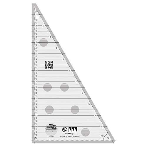 Creative Grids Half Sixty Triangle Acrylic Quilting Ruler Template 12 5  Tall cgrT30