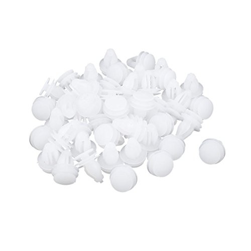 uxcell White 9mm Hole Auto Door Plastic Rivet Fastener Retainer Clip 50pcs