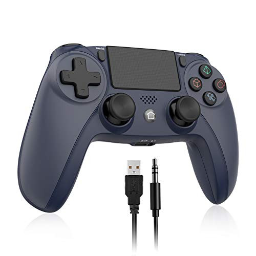 UTAWO Wireless Controller for Playstation 4/Pro/Slim/PC Gamepad Joystick Remote for PS4 Console with Builtin Dual Vibration/6axis Gyro Sensor/Speaker/Audio Jack Blue