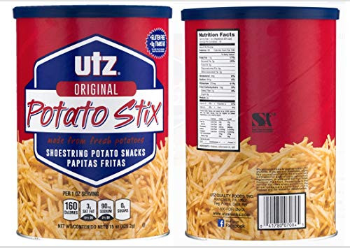 UTZ Original Potato Stix 15oz Can Pack of 2 Total of 30 Oz