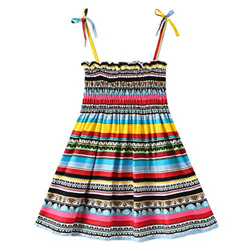 UWBACK Baby Girls Dresses Sleeveless Floral Printed Summer Sundress for Baby Girls Vintage Stripe 5T UWBACK Baby Girls Dresses Sleeveless Floral Printed Summer Sundress for Baby Girls Vintage Stripe 5T