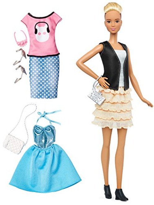 Barbie Fashionistas & Fashions Leather & Ruffles Doll, Tall Blonde Barbie Fashionistas & Fashions Leather & Ruffles Doll, Tall Blonde
