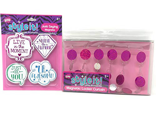Bundle of School Locker Magnetic Curtain and Locker Magnets - Perfect School Locker Accessories and Decoration Bundle of School Locker Magnetic Curtain and Locker Magnets - Perfect School Locker Accessories and Decoration