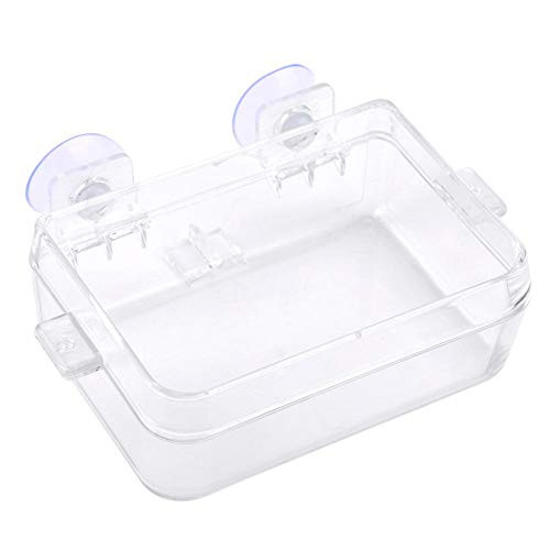 ViaGasaFamido Reptiles Feeder Amphibians Reptiles AntiEscape Food Bowl Transparent Suction Cup Worm Feeding Basin for Gecko Snakes Chameleon Iguana Lizard