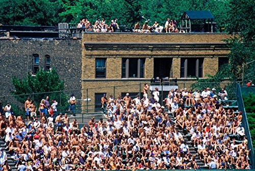 View of full bleachers full of fans during a professional Baseball Game Wrigley Field Illinois Poster Print by Panoramic Images 24 x 18