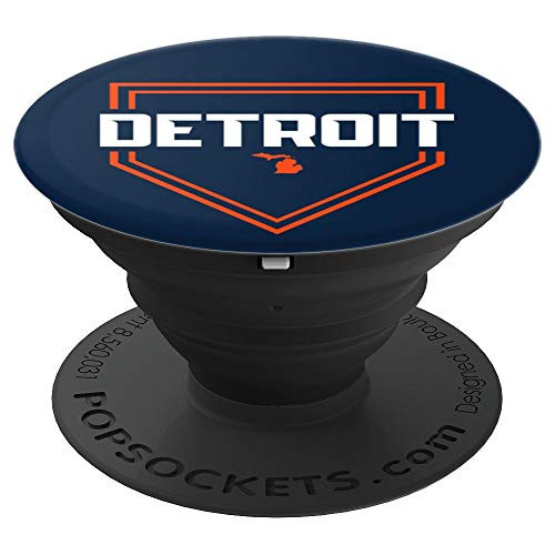 Vintage Detroit Baseball Michigan Home State PopSockets Grip and Stand for Phones and Tablets