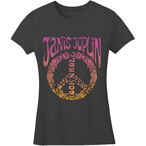 Juniors Janis Joplin Peace Love Rock Nroll Juniors Slim TShirt Size XL