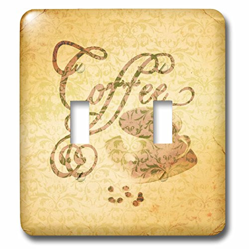 3dRose lsp993742 Vintage Style Cup Of Coffee Double Toggle Switch Multicolored