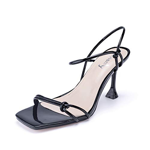 vivianly Womens Fashion Square Open Toe Sandal Ankle Strap Stiletto High Heels Dress Sandals Black vivianly Womens Fashion Square Open Toe Sandal Ankle Strap Stiletto High Heels Dress Sandals Black