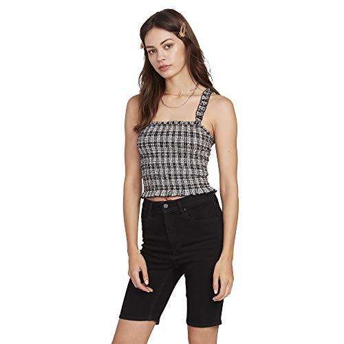 Volcom Junior s Seeriously Crop Top Tank Black Combo XXLarge