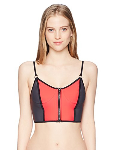 Volcom Junior s Georgia May Jagger Crop Bikini Top Electric Coral XL