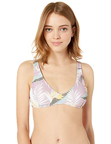 Volcom Junior s Women s Don t Leaf Vneck Bikini Top Faded Mauve Extra Small