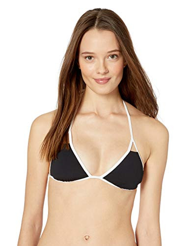 Volcom Junior s Women s Simply Rib Triangle Bikini Top Black Large
