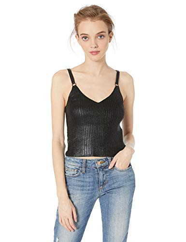 Volcom Junior s Women s Hey Slick Sweater Rib Knit Cami Black Large