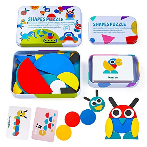 Wooden Pattern Blocks Animals Jigsaw Puzzle Sorting and Stacking Games Montessori Educational STEM Toys for Toddlers Kids Boys Girls Age 3 4 5 Years Old 36 Shape Pieces 60 Design Cards Wooden Pattern Blocks Animals Jigsaw Puzzle Sorting and Stacking Games Montessori Educational STEM Toys for Toddlers Kids Boys Girls Age 3 4 5 Years Old 36 Shape Pieces 60 Design Cards