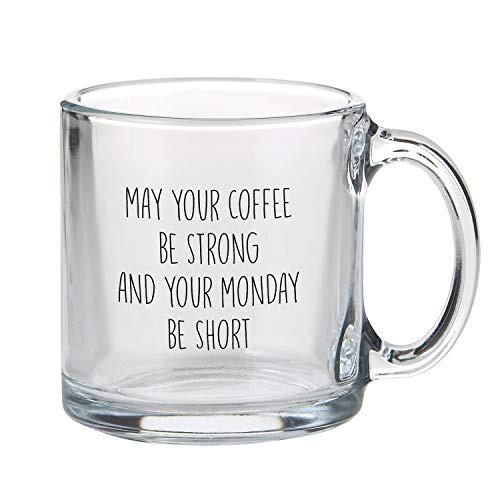 SB Design Studio SIPS Glass Novelty Mug/Cup 13Ounce Strong Coffee