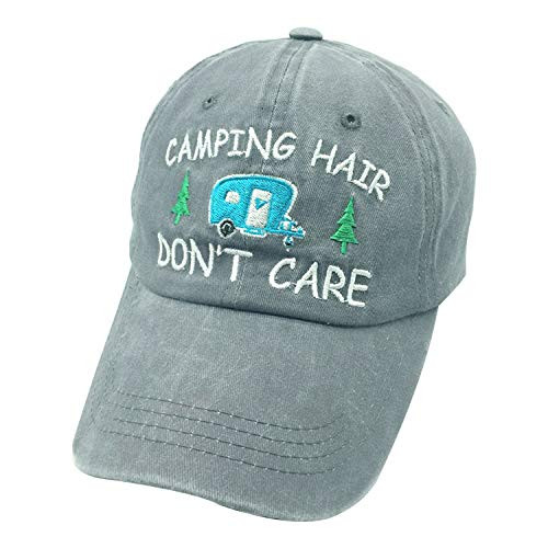 Waldeal Women s Embroidered Adjustable Camping Hair Don t Care Washed Dye Dad Hat Grey Waldeal Women s Embroidered Adjustable Camping Hair Don t Care Washed Dye Dad Hat Grey
