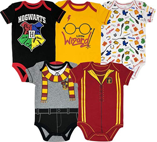 Warner Bros  Harry Potter Baby Boys  5Pack Bodysuits Hogwarts Gryffindor 69 Months