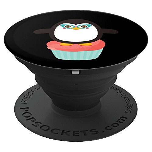 Penguin On Cupcake Funny Cartoon Baker Gift PopSockets Grip and Stand for Phones and Tablets