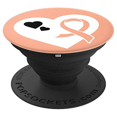 Uterine Cancer Awareness Ribbons Mobile Stand PopSockets Grip and Stand for Phones and Tablets