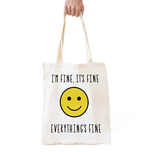 Funny Sarcastic Art Natural Cotton Reusable Tote Bag Cute EcoFriendly It s Fine I m Fine Everything is Fine Shopping Bag Tote Bag Shoulder Bag Gifts for Teens Women Best Friends Funny Sarcastic Art Natural Cotton Reusable Tote Bag Cute EcoFriendly It s Fine I m Fine Everything is Fine Shopping Bag Tote Bag Shoulder Bag Gifts for Teens Women Best Friends