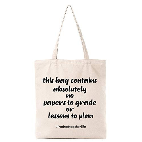 Funny Retirement Gift Natural Cotton Reusable Tote Bag Retired Teacher EcoFriendly Cotton Tote Bag School Shoulder Bag Gifts for Women Men Friends Coworker Funny Retirement Gift Natural Cotton Reusable Tote Bag Retired Teacher EcoFriendly Cotton Tote Bag School Shoulder Bag Gifts for Women Men Friends Coworker