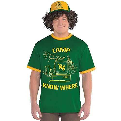 Party City Stranger Things Dustin TShirt for Adults Small/Medium Ringer Style with Camp Know Where Logo