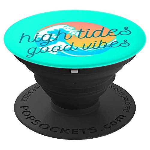 Ocean Wave Sunset PopSocket High Tides Good Vibes Summer Gif PopSockets Grip and Stand for Phones and Tablets