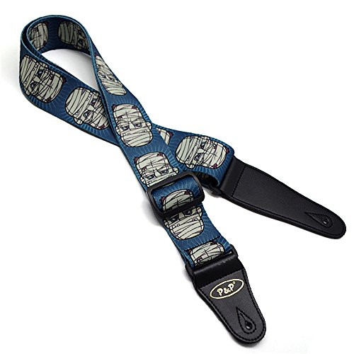 Art Attack Cartoon Halloween Mummy Monster Ancient Egypt Music Electric Acoustic Ukulele Bass Guitar Strap
