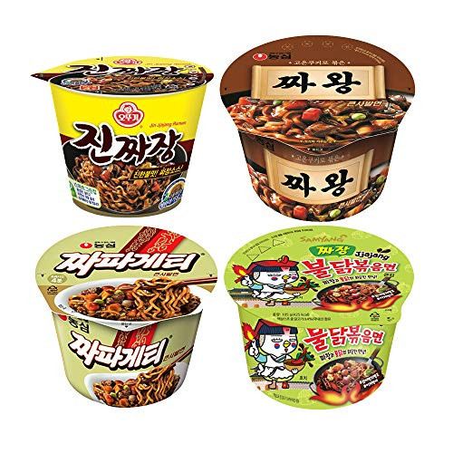 Korean Popular Jjajangmyeon Cup Ramen 4 kinds / Spicy noodles challenge / Chajang Noodle / Chapagetti / Jin Jjajang / Korean food / Korean ramen / Kfood overseas direct shipment