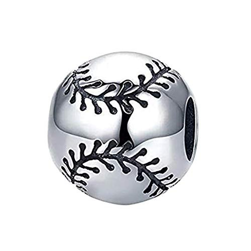 Fans of Volleyball Bead Charm 925 Sterling Silver Sport Bead Fit Original Bracelet Baseball Charm