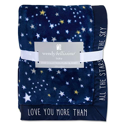 Wendy Bellissimo Super Soft Plush Baby Blanket  Stars Baby Blanket in Navy  Grey 30x40 Wendy Bellissimo Super Soft Plush Baby Blanket  Stars Baby Blanket in Navy  Grey 30x40