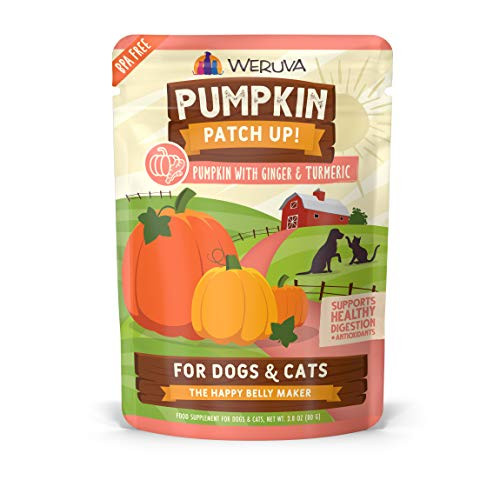Weruva Pumpkin Patch Up Pumpkin with Ginger  Turmeric for Dogs  Cats 2 8oz Pouch Pack of 12