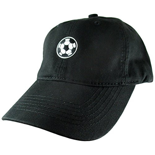 AffinityAddOns Soccer Ball Dad Hat Black Baseball Cap Embroidered Patch
