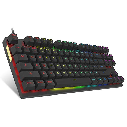 MOTOSPEED Professional Gaming Mechanical Keyboard RGB Rainbow Backlit 87 Keys Illuminated Computer USB Gaming Keyboard for Mac  PC Black