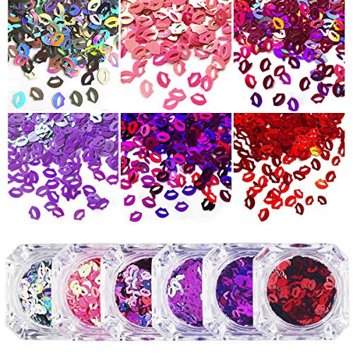 6 Colors Lips Shape Nail Glitter Ultra Thin Nail Sequin Paillette Laser Nail Art Flakes Shining Spangle for Face DIY Crafts 6 Colors Lips Shape Nail Glitter Ultra Thin Nail Sequin Paillette Laser Nail Art Flakes Shining Spangle for Face DIY Crafts