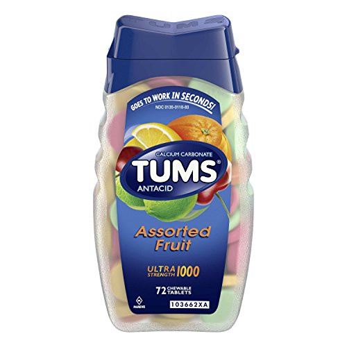 TUMS Ultra Strength Assorted Fruit Antacid Chewable Tablets for Heartburn Relief 72 count