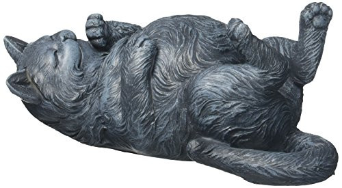 Design Toscano Playful Cat on Back Statue Gray Stone