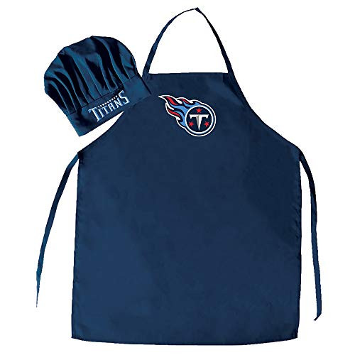 Pro Specialties Group NFL Tennessee Titans Chef Hat/Apron Set Navy One Size Pro Specialties Group NFL Tennessee Titans Chef Hat/Apron Set Navy One Size