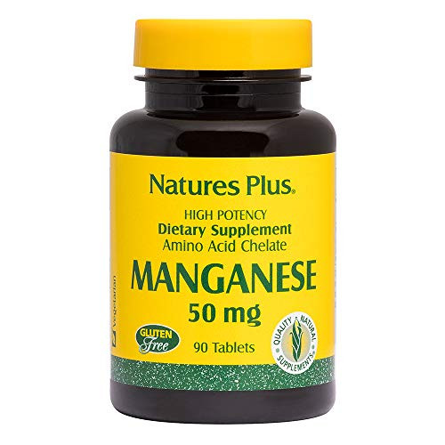 NaturesPlus Manganese Amino Acid Chelate 50 mg 90 Vegetarian Tablets High Potency Essential Trace Mineral Supplement Supports Bone Cartilage Health GlutenFree 90 Servings NaturesPlus Manganese Amino Acid Chelate 50 mg 90 Vegetarian Tablets High Potency Essential Trace Mineral Supplement Supports Bone Cartilage Health GlutenFree 90 Servings