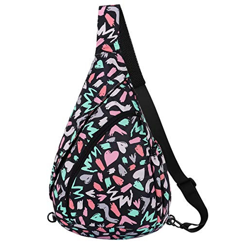 Perselief Sling Bag Crossbody Shoulder Triangle Packs Messenger Bag Travel Backpack Bag For Men Women College Teen