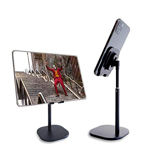Cell Phone Stand Angle Adjustable Phone Stand Height Adjustable Cell Phone Holder Cradle Dock Aluminum Phone Holder for Desk Tablet Stand Desktop Phone Stand Compatible with All Smart Phone/Pad