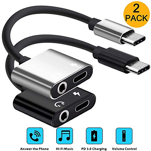 USB C to 3 5mm Headphone Adapter Type C Charger Aux Cable Dongle and Type C Male to 3 5mm Female Headphone Jack Compatible for Pixel 4 4XL 3 3XL 2 2XL Ultra and More USB C Devices
