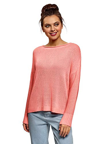 oodji Ultra Women s RelaxedFit Round Neck Pullover Pink US 4 / EU 38 / S