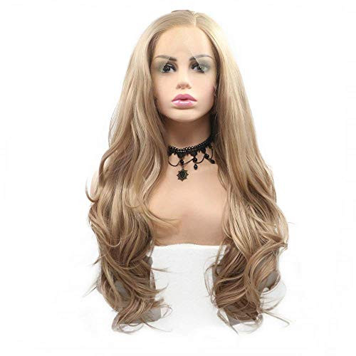 RainaHair 26inches Blonde Lace Front Wigs for Women Best Synthetic Hair Body Wave Wig with Flawless Hairline Side Parting Syntheitc Wigs for Girls Cosplay Party Holiday Drag Queen Wigs RainaHair 26inches Blonde Lace Front Wigs for Women Best Synthetic Hair Body Wave Wig with Flawless Hairline Side Parting Syntheitc Wigs for Girls Cosplay Party Holiday Drag Queen Wigs