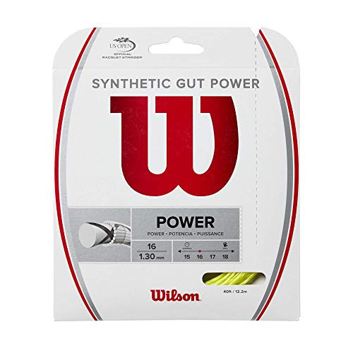 Wilson Synthetic Gut Power 16  Yellow Tennis String  16 gauge set
