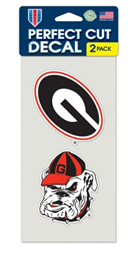 WinCraft NCAA University of Georgia Perfect Cut Decal Set of 2 4  x 4